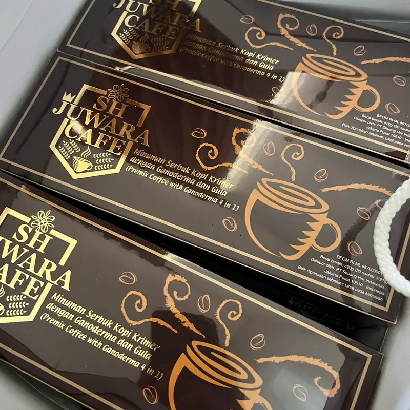 Produk SH Juwara Cafe dan secangkir kopi